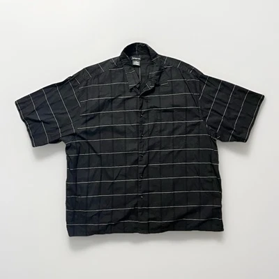 George Size 2XL Black Windowpane Check Short Sleeve Button Down Shirt Men’s - Image 1 of 4