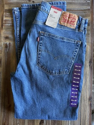 Levi’s 505 Regular Straight Leg Stretch Size 36 X 30 Medium Wash NEW - Image 1 of 3