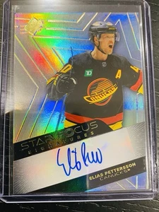 2024-25 PLATAZO SUPERIOR SPX Star Focus Signatures plateado Elias Pettersson automático ¡Raro! - Imagen 1 de 3