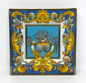 Versace Rosenthal Piatto Piatto Quadrato La Mer Posacenere Porcellana - Foto 1 di 5