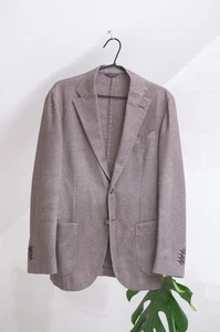 LBM 1911 Luxus Herren Braun Wolle Weich Blazer Sakko Gr. 48R Made in Italy - Bild 1 von 16