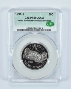 1991-S Mount Rushmore Commemorative Half Dollar PR69 DCAM CAC CACg *1398 - Picture 1 of 5