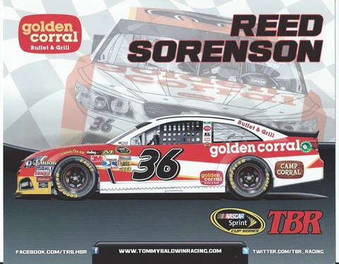 2014 REED SORENSON #36 GOLDEN CORRAL "SPRINT CUP SERIES" TBR POSTCARD! Cover