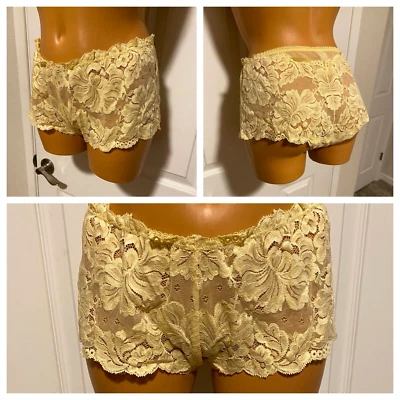 DE COLECCIÓN Y2K DELICADAS BRAGAS AMARILLAS ELÁSTICAS ENCAJE CADERA ABRAZADOR TALLA L Foto 1 de 4
