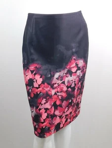 Tahari schwarz Blumen Schneebeere Rock 8 Neu mit Etikett $ 100 ~ GG - Bild 1 von 3