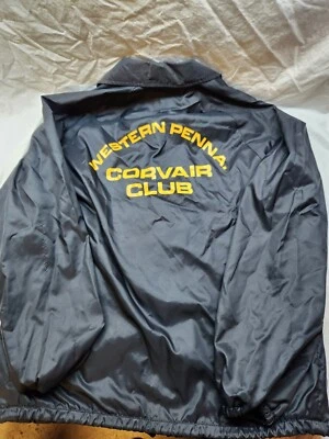 Vtg 70s West Pennsylvania CORVAIR Car CLUB Nylon Windbreaker Button Up Jacket  - Image 1 of 4