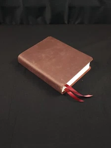 Premium Leather Bible - ESV Single Column Journaling Bible in Burgundy Cowhide - Picture 1 of 8