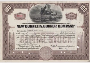 New Cornelia Copper Company Stock Certificate Mining - Picture 1 of 1