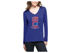 NWT MLB Women's Chicago Cubs '47 Splitter Arch Long Sleeve T-Shirt - Picture 1 of 1