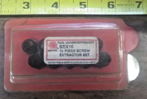 JUEGO EXTRACTOR TORNILLO MATCO 10 PIEZAS SEX10 EE. UU. - Imagen 1 de 5