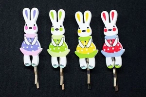 4er Set Easter Bunny Hair Pins Miniblings Hair Clip Rabbit Colourful - Picture 1 of 5