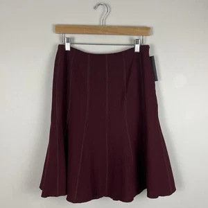 NWT $348 Lafayette 148 New York Cabernet Flare Skirt 100% Wool Crepe Size 0 - Picture 1 of 6