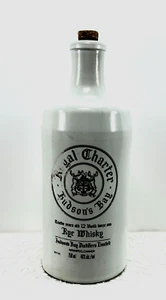Bottle Decanter Stoneware Hudson's Bay Royal Charter Rye Whiskey Cork Stopper - Picture 1 of 11