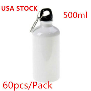 US 60pcs/Pack 500ml Blank Aluminum Sports Bottle for Sublimation Printing White 