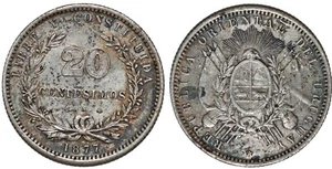URUGUAY 20 CENTESIMOS 1877 A KM#15 - Bild 1 von 1