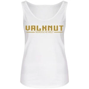 Damen Tank Top Heiden Wikinger Marke VALKNUT in GOLD Label Rune Wotansknoten - Bild 1 von 4