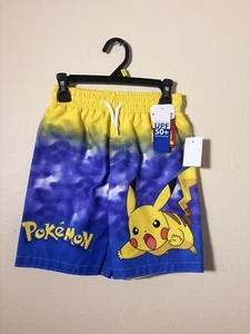 Sz 5/6 Pokemon Swim Trunks Pikachu Boys NWT - Picture 1 of 3