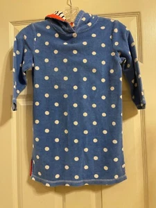Mini Boden Hooded Blue Swim Cover Up Girls Size 5/6 - Picture 1 of 3