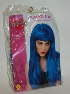 Rubie's Fashion Wig Costume Blue Glamour Wig Halloween Cosplay Blue Mermaid Hair - Picture 1 of 7