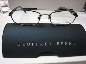 GEOFFREY BEENE EYEGLASS BRACKETS Style SHINE in BLACK 53-17-135 W/ Case - Imagen 1 de 3