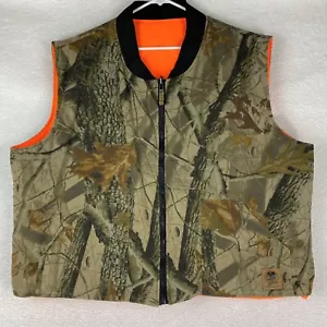 Bob Allen Vest Mens 2XL Reversible Realtree Hardwoods Camo Blaze Orange Zip NMHC - Picture 1 of 14