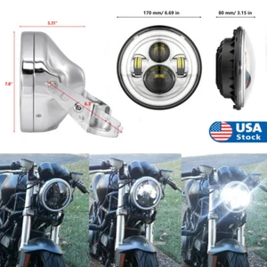 7" Inch LED Headlight Housing Bucket Bracket For Honda Shadow Spirit 1100 750 - Picture 1 of 12