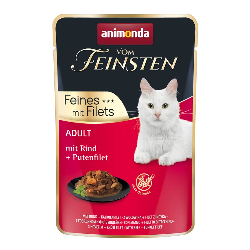 Animonda vom Feinsten Filet Katzenfutter nass mit Rind Putenfilet 18 x 85g
