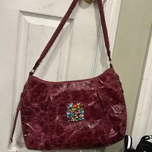 La Gioe d Toscana by Sharon Gioe Wine Color Large Leather Purse Limited Edition - Picture 1 of 16