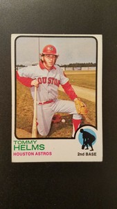 1973 TOPPS 495 TOMMY HELMS (Houston Astros) Baseball Card VGEX.  PGCCARDS 