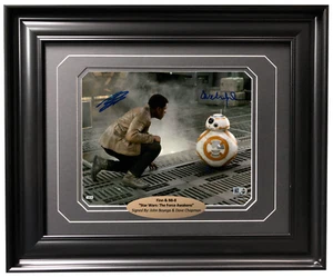 John Boyega Dave Chapman Signed Star Wars 8x10 Photo Framed Finn BB-8 Topps COA - Picture 1 of 4