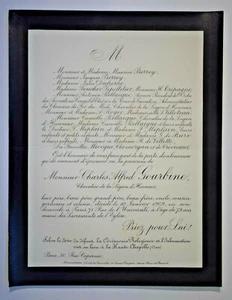 GOURBINE Maurice Pierrey FAIRE PART Bellaigue Trepagne Meplain Clamorgan 1909 - Picture 1 of 2