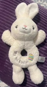 Coniglietto peluche Spark Create Imagine My First Easter Rattle 11" bianco usato - Foto 1 di 5