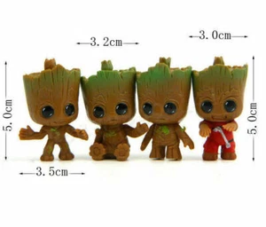 4pc Cute Guardians Galaxy Vol.2 Baby Groot** Pvc Figure Toy Car Decoration - Picture 1 of 6