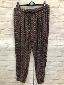 Esmara Black\Brown patterned summer trousers with elasticated waist. - Picture 1 of 4