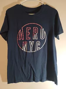 Mens Aero Nyc Tshirt Navy Blue Small - Picture 1 of 5
