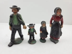 Vintage 5" Cast Iron Amish Family Figures - Picture 1 of 9