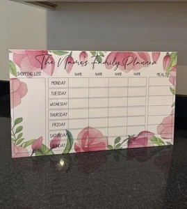 Personalised wipeable perspex Family Planner Weekly Organiser Planner 50 x 30CM - Picture 1 of 2