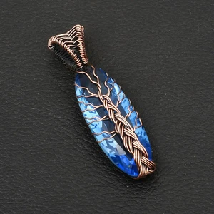 Tree Of Life Tanzanite Gemstone Ethnic Copper Wire Pendant Jewelry 2.2" AP-19578 - Picture 1 of 1