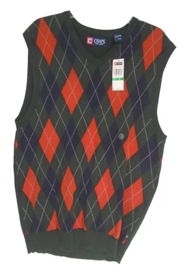 Chaps Argyle Diamond Sweater Vest Mens Size Large Red/Blue/Green NWT - Image 1 of 4
