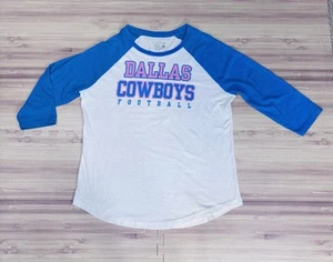 Dallas Cowboys NFL Retro T-shirt Women’s Size Large Blue Pink NEW - Picture 1 of 5