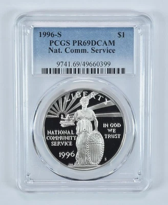 1996-S National Community Service Commemorative Dollar PR69 DCAM PCGS *5290 - Image 1 of 4