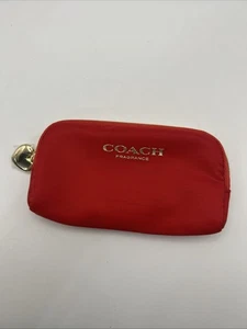 Coach Fragrance Love Heart Mini Bag Pouch Cosmetic Case Red Gold - Picture 1 of 5
