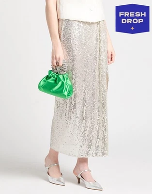 RRP€140 TWENTY FOUR HAITCH Satin Handbag Rhinestones Handle Chain Strap - Image 1 of 4