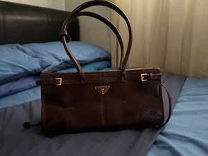 PRADA Brown Vintage Bonnie Shoulder Bag, Gorgeous Soft Shiny Calf Leather - Picture 1 of 10