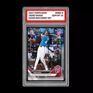 PRESALE Graded 10 James Wood - 2025 TOPPS NOW #HRD-X Home Run Derby RC Rookie - Foto 1 di 1