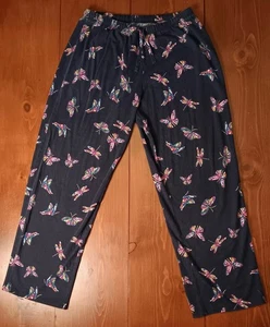Pantalones de pijama florales negros Sonoma para mujer talla M - Imagen 1 de 4
