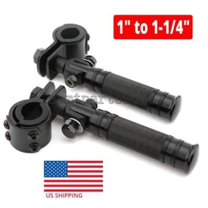 2X Aluminum Highway Foot Pegs 1" to 1-1/4" Clamps for Honda Rebel 300 500 1100 - Bild 1 von 6