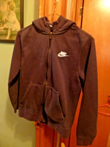 NIKE Full-Zip schwarzer Kapuzenpullover Fronttaschen Fleecefutter MEDIUM Kinder - Bild 1 von 6