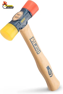 - Mazo de goma DFH-12 - 12 OZ martillo de doble cara con puntas suaves/duras y nogal americano  Foto 1 de 4