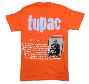 2PAC Tupac Official Merch Women’s S T Shirt If I Fail Lyrics Orange NEW - Picture 1 of 7